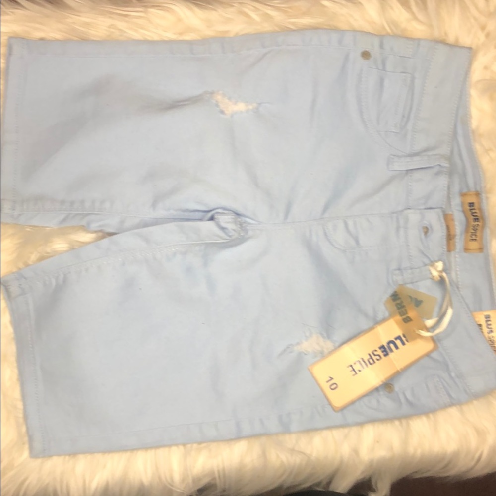 Never worn baby blue Bermuda shorts